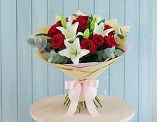 Букет цветов из:  Лилии и Розы #REPLACE_PRED# Тимонино