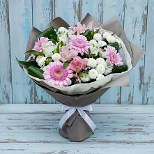 Букет цветов из:  Герберы, Альстромерии и Хризантемы в Тимонино