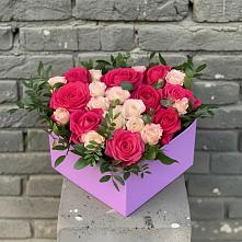 Цветочная композиция из Розы в коробке в Тимонино