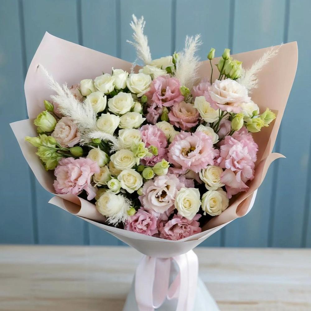 Букет цветов из: Альстромерии и Розы в Тимонино