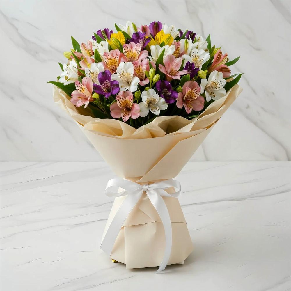 Букет цветов из: Альстромерии в Тимонино