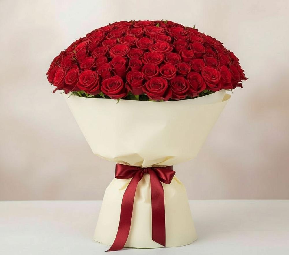 Букет 101 Красная роза Милано в Тимонино