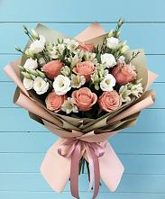 Букет цветов из:  Розы, Альстромерии и Лизиантусы #REPLACE_PRED# Тимонино