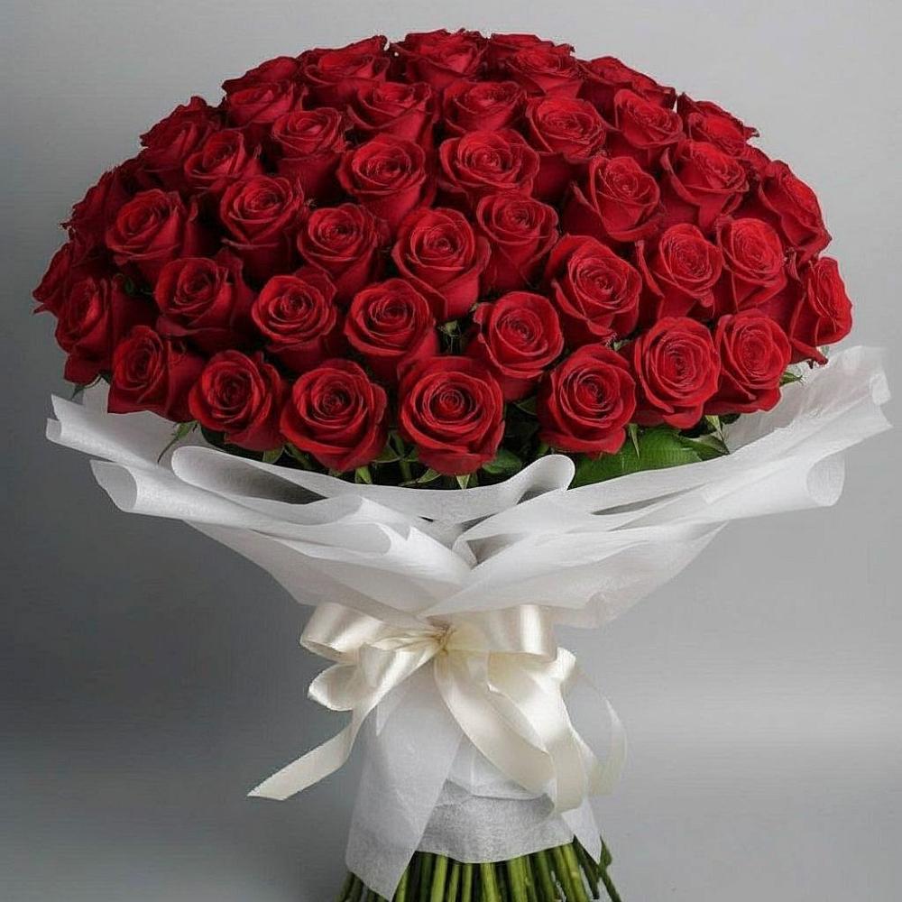Букет 101 Красная роза Блэк Мэджик в Тимонино