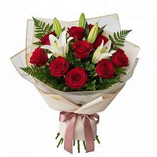 Букет цветов из:  Лилии и Розы в Тимонино