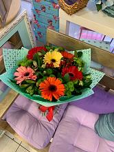 Букет цветов из:  Герберы, Хризантемы и Альстромерии #REPLACE_PRED# Тимонино