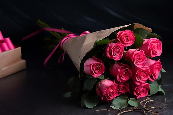Букет 11 роз Пинк в Тимонино