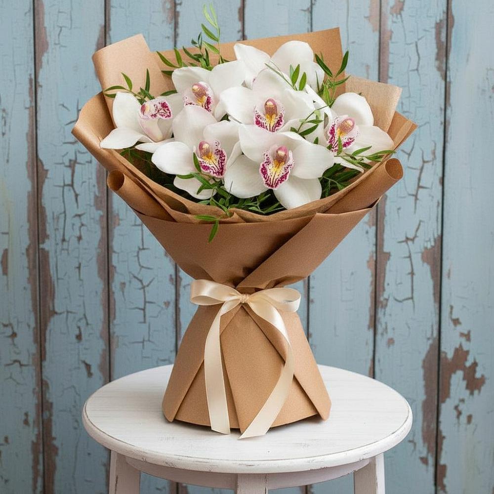 Букет цветов из: Орхидеи и Розы в Тимонино