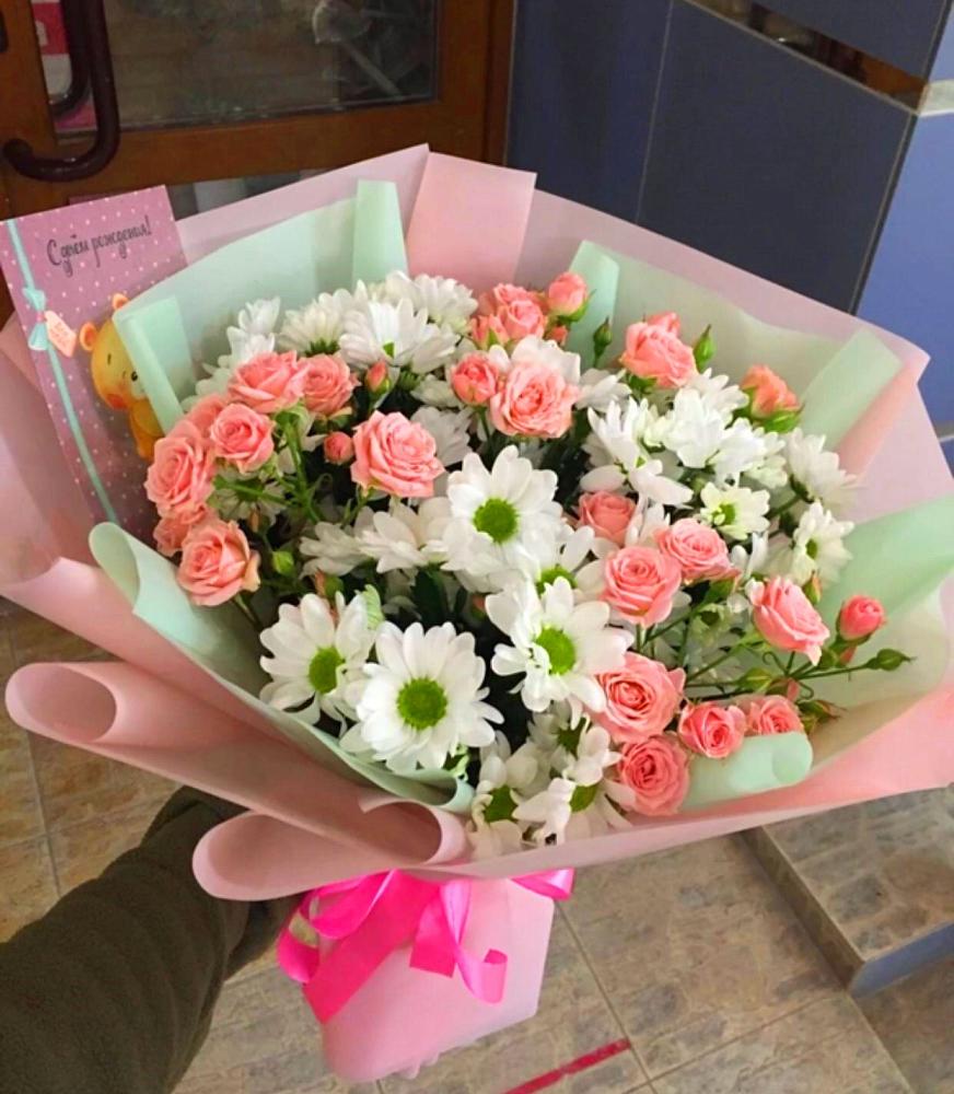 Букет цветов из: Розы и Хризантемы в Тимонино