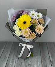 Букет цветов из:  Розы, Герберы и Хризантемы #REPLACE_PRED# Тимонино