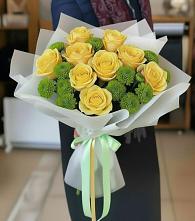 Букет цветов из:  Хризантемы и Розы в Тимонино