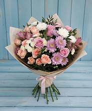 Букет цветов из:  Хризантемы, Розы и Альстромерии #REPLACE_PRED# Тимонино