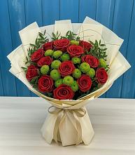 Букет цветов из:  Розы и Хризантемы #REPLACE_PRED# Тимонино