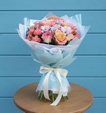 Букет цветов из:  Хризантемы и Розы в Тимонино